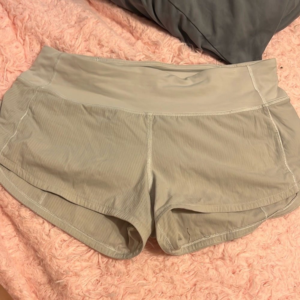 white Lululemon shorts